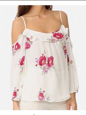 Joie 100% silk Women's Floral Off-Shoulder Top
